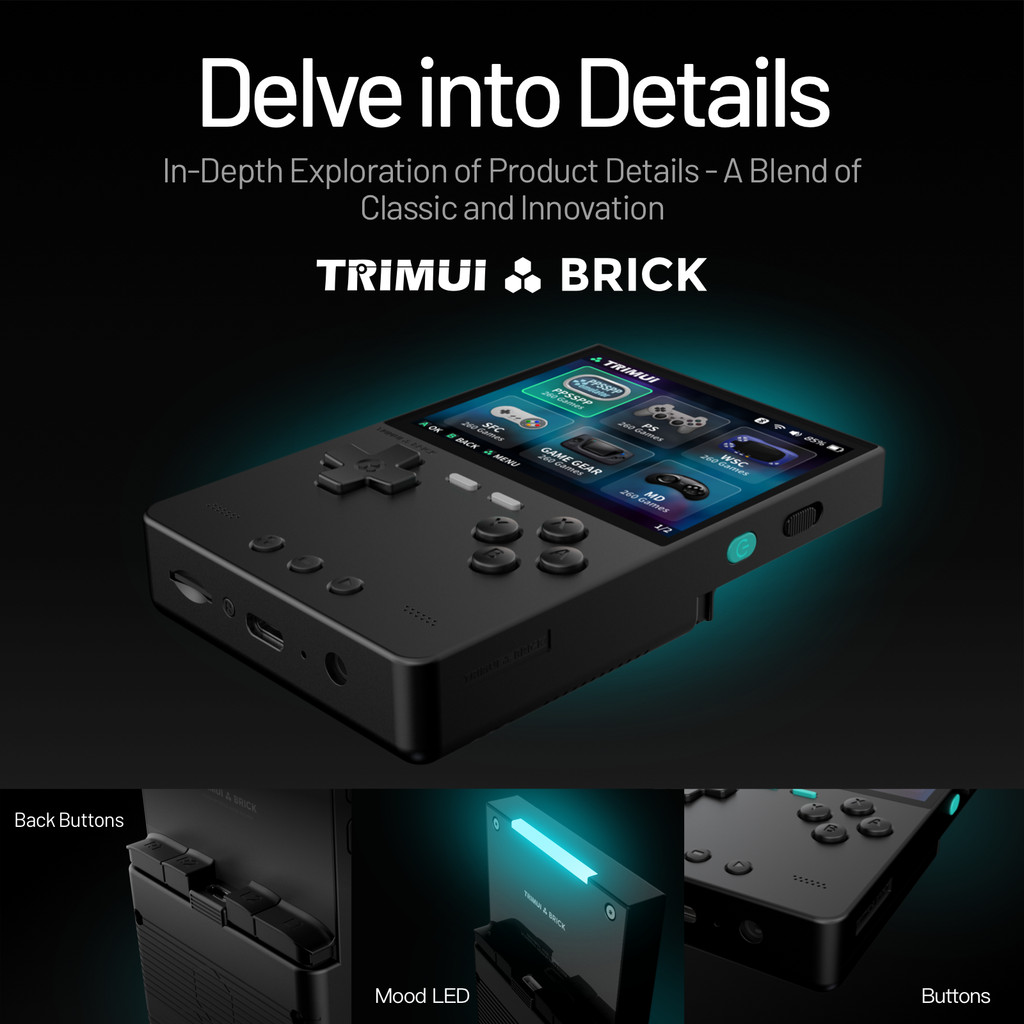 TRIMUI BRICK Handheld Game Console 3.2'' IPS Screen Linux System Trimui ...