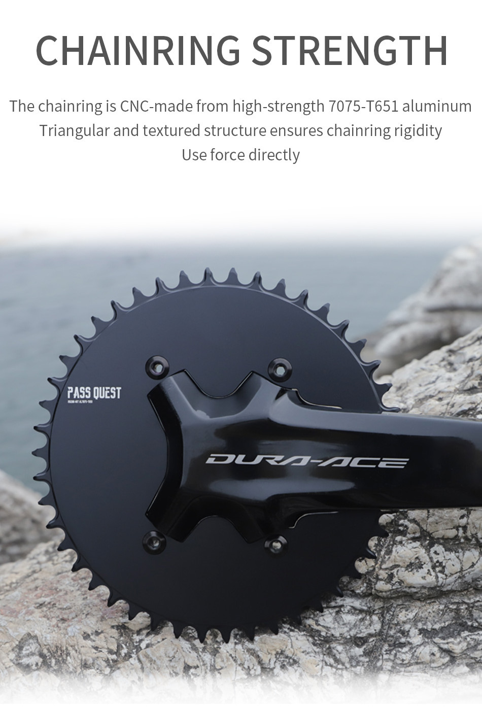 PASS QUEST Chainring R9200 110BCD 4 bolt for Shimano Dura Ace R9200 ...