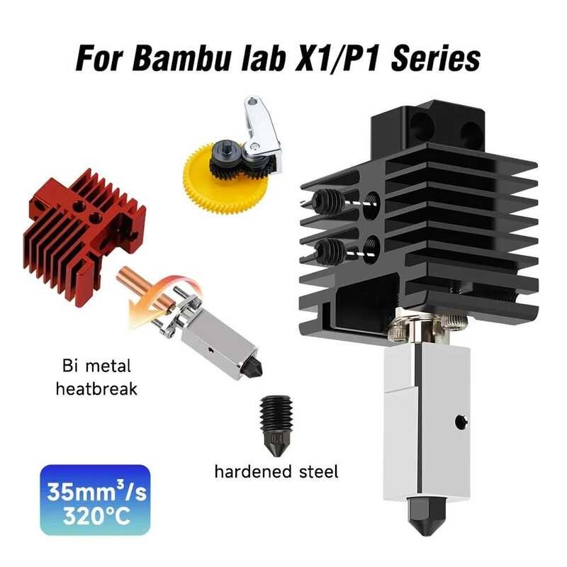 Kit Hotend HysiPrui Pour Bambu Lab P1P/P1S - Tête D'Impression 3D Complète Avec Buse 0.4mm, Thermistance Et Cartouche Chauffante
