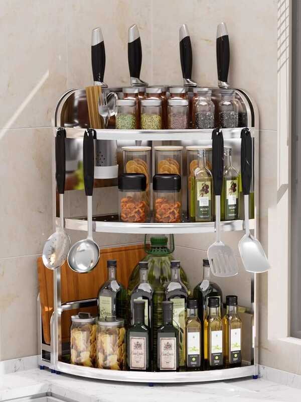 304 stainless steel kitchen corner shelf countertop multifunctional ...