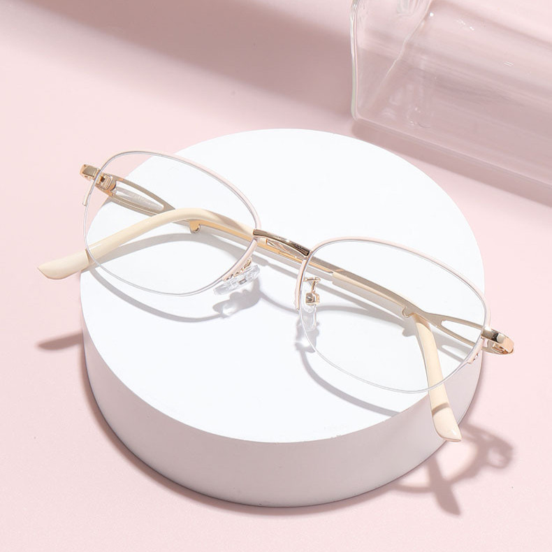 0~+400 half frame reading glasses Fashion mirror legs flower middle ...
