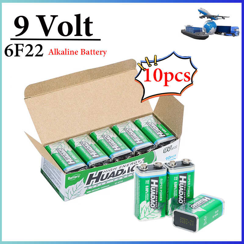 10 PCS Disposable 9 Volt 1100Mah 9V Alkae Multimeter Alarm Microphone ...