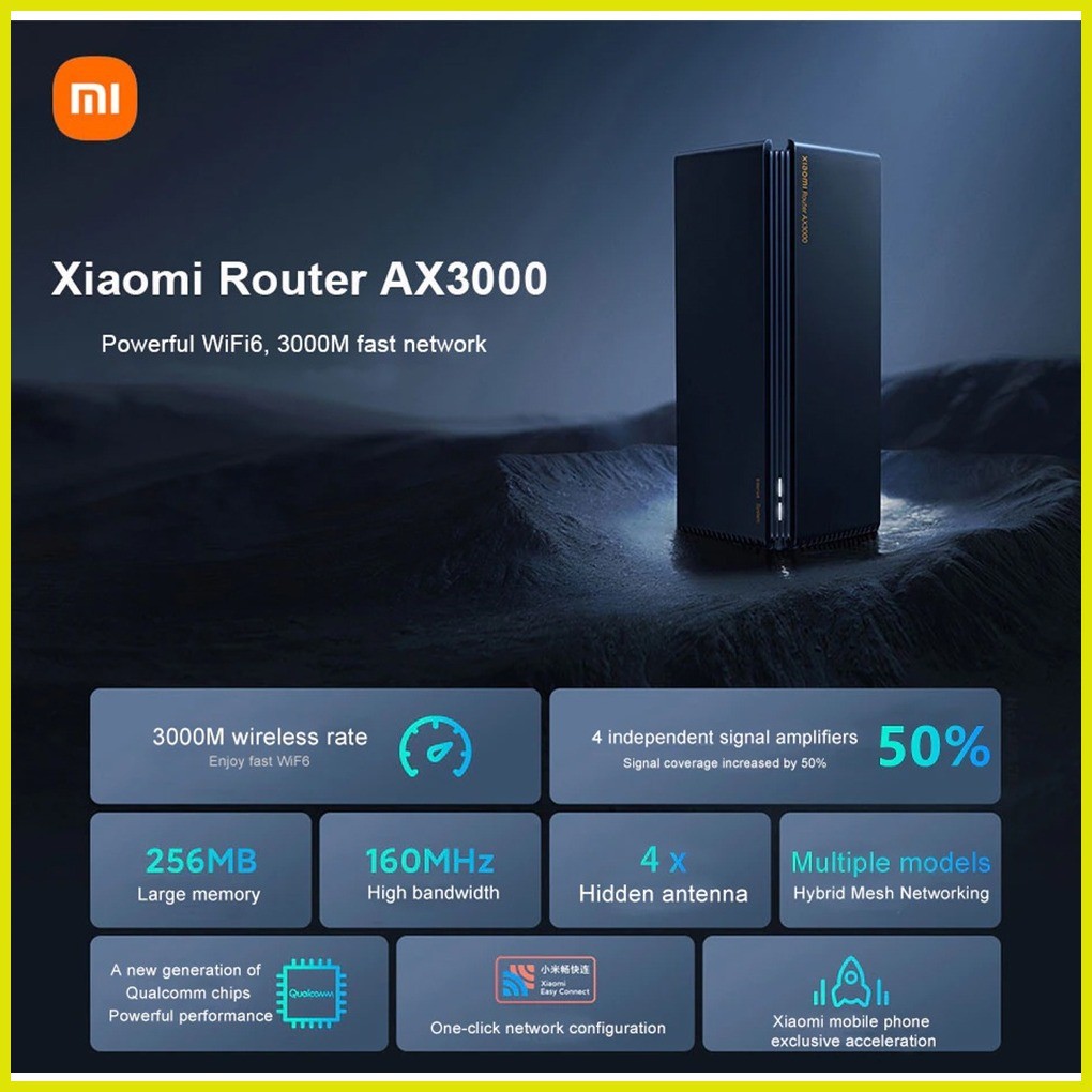 Xiaomi Wireless Router AX3000 Fivecore Wifi6 2,4G 5,0 GHz 5G