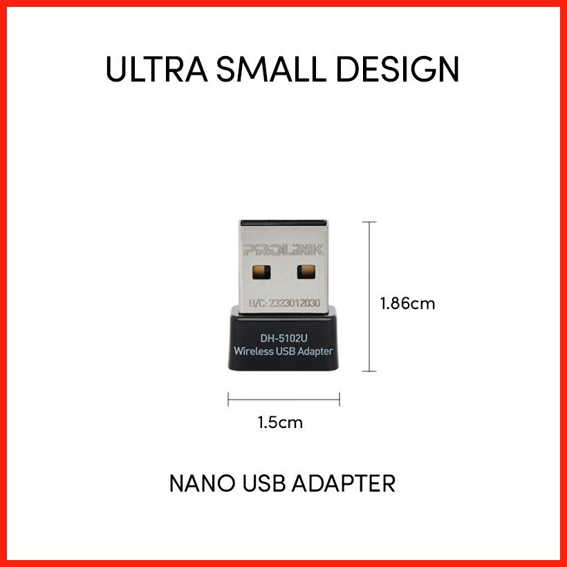 ⊕ PROLiNK DH-5102U AC650 ac11 Wireless N Nano USB Adapter | WiFi ...