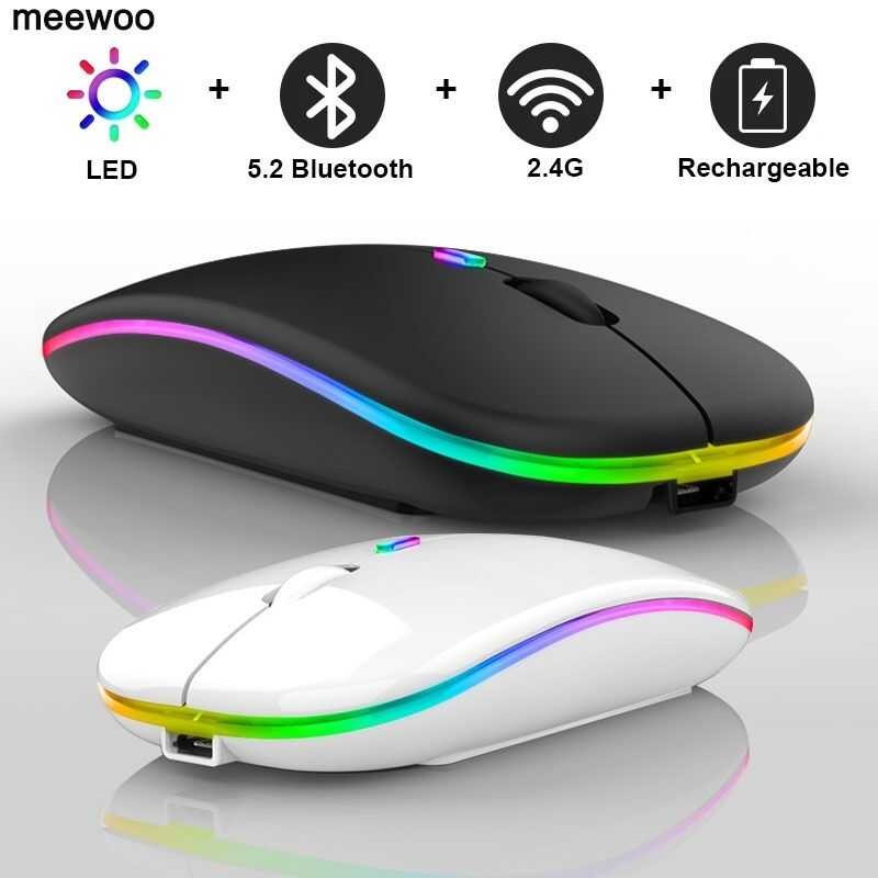 Meewoo Mouse Wireless For Laptop Bluetooth Rechargeable Silent Tablet ...