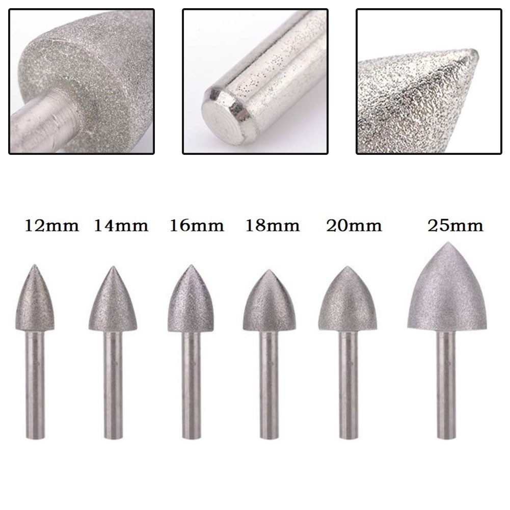 Fast ship ️1PC 6mm shank Diamond triangle Burr Drill Bit Set For
