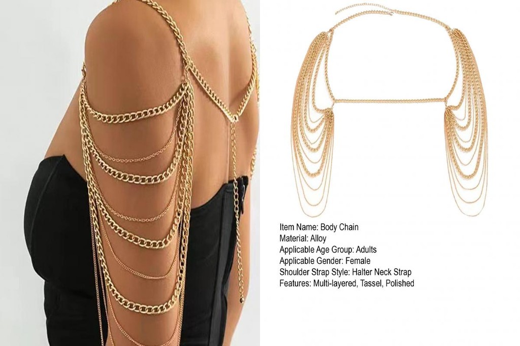 LK Body Chain Jewelry for Parties Shoulder Chain Stylish Multi-layered ...
