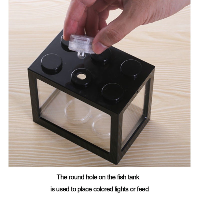 Betta Fish Tank Mini Aquarium Block Tank Building Block | Shopee ...