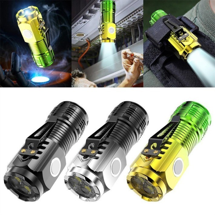 USB Charging Outdoor Flashlight Waterproof 3-level Brightness Strong ...