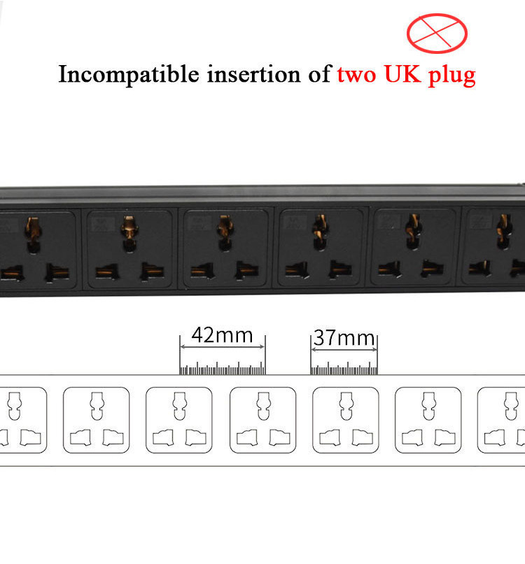PDU power strip 2U cabinet installation ammeter/voltmeter/power tester ...