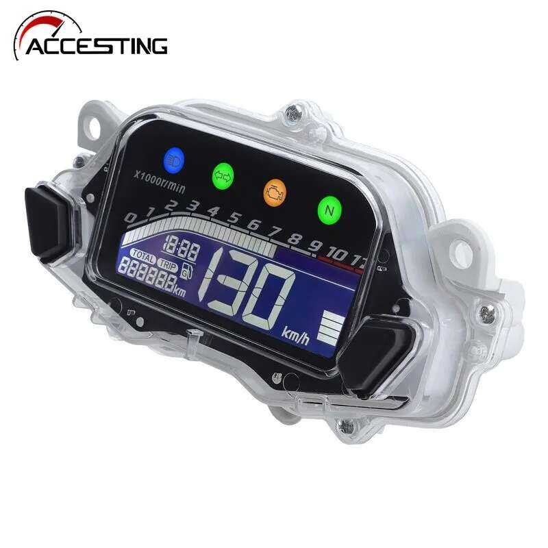 F Digital Motorcycle Speedometer Display Multi-Function LCD Instrument ...