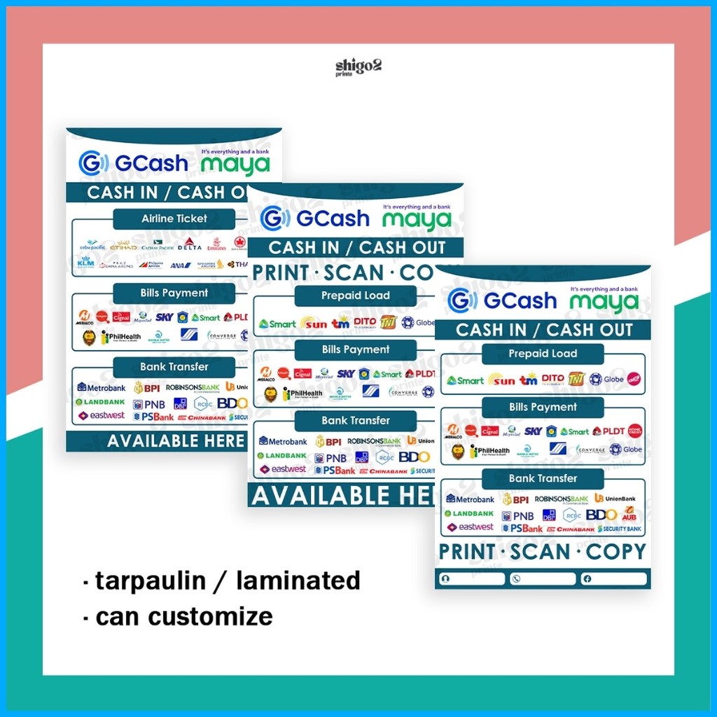∛ Blue Gcash Maya All-In-One Bills Payment Business Tarpaulin and ...