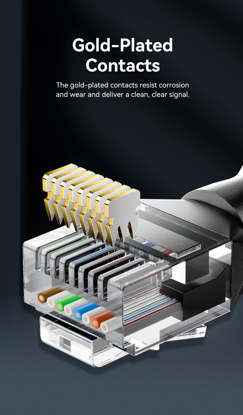 Vention Cat6A Ethernet Cable 90/360 Degree Rotation Networking Internet ...