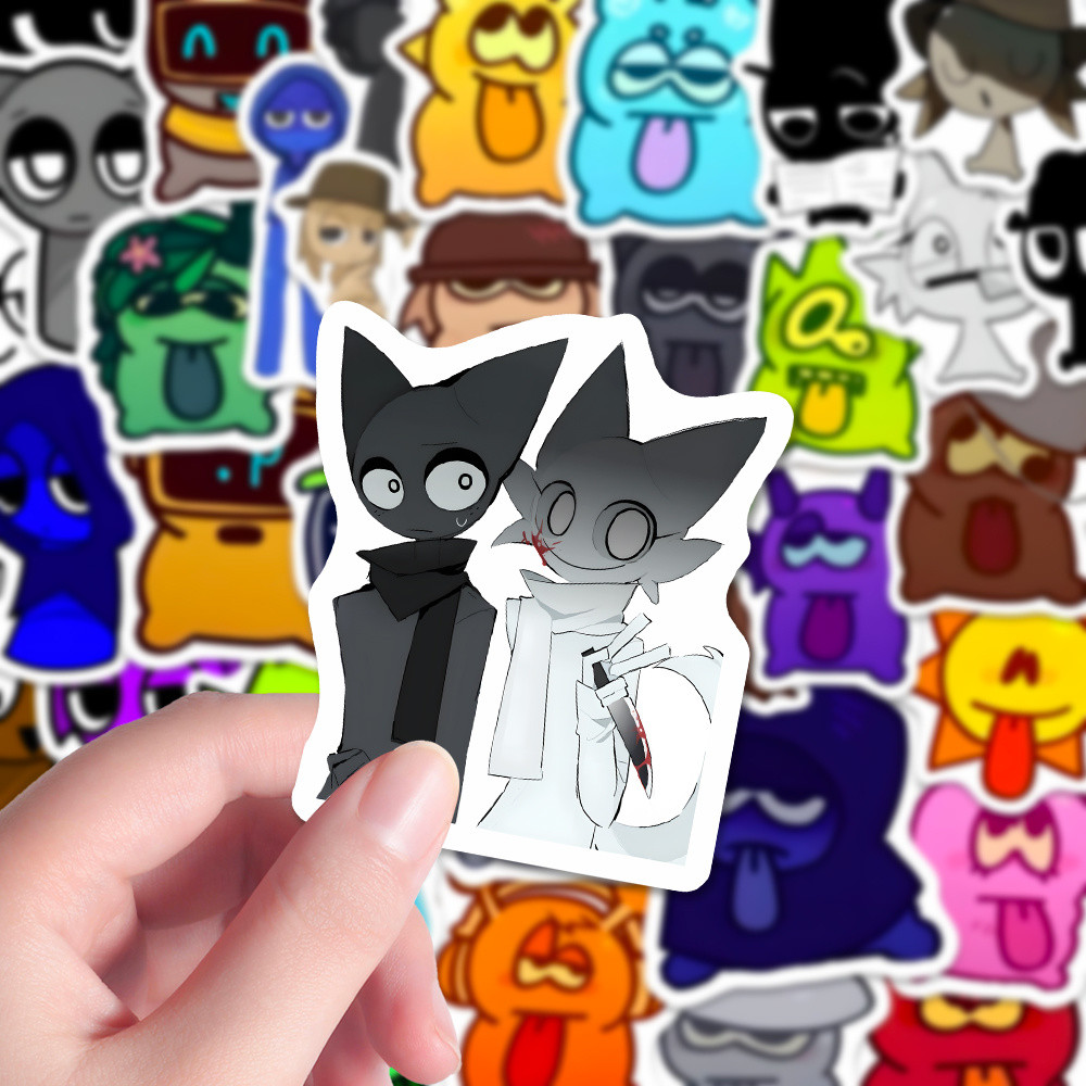 108pcs Sprunki Creative Sticker Game Peripheral Waterproof Sticker ...