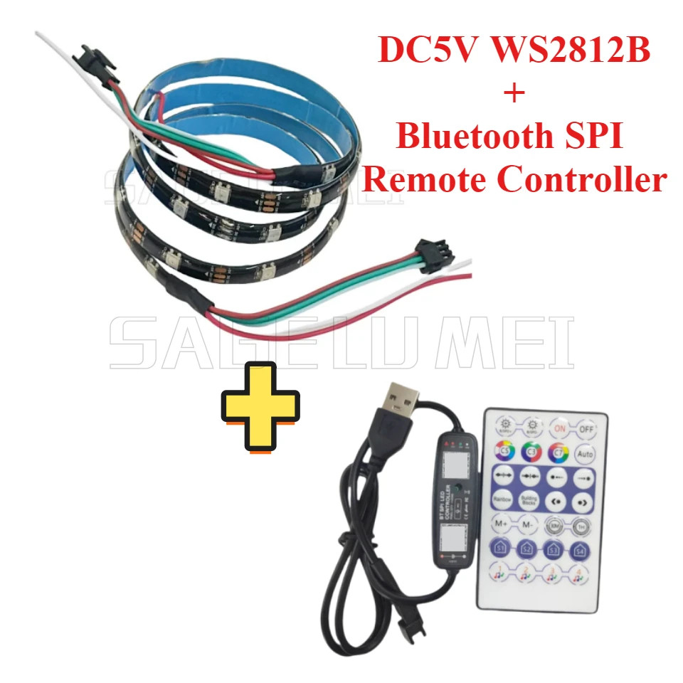 5V USB Sp002e SPI WS2812B 1meters 30Leds Black PCB IP65 Waterproof Led ...