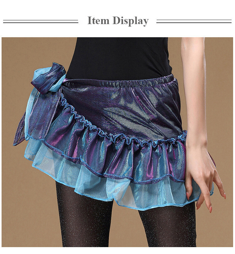 Iridescent Ruffled Hip Wrap Clothes Costume Accessories Scarf Belly ...