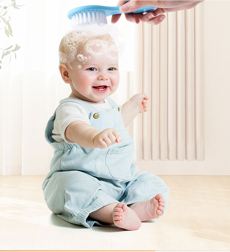 Soft Baby Comb and Brush Set - Gentle Nylon Bristles Scalp Massage for ...