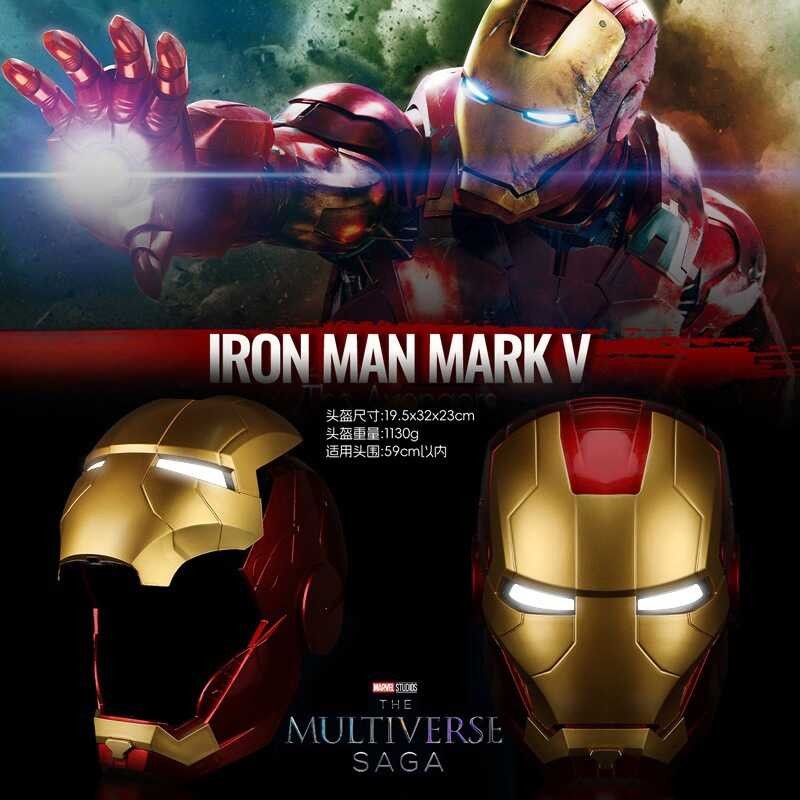 02 Jarvis Iron Man Mask 5 Children's Electric Helmet COS Wearable Adult ...