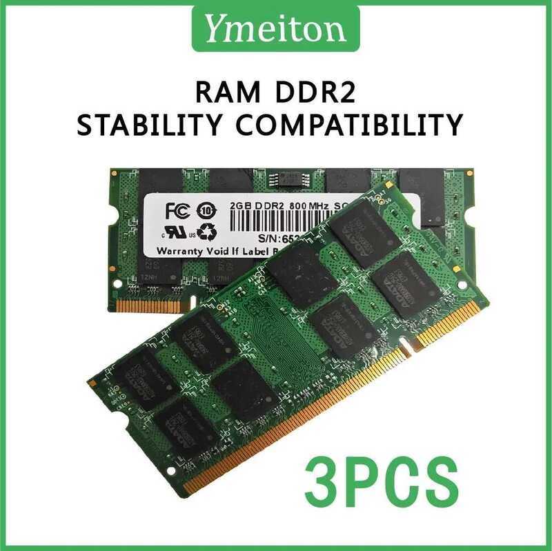 Ymeiton 3 PCS DDR2 2GB Laptop memor Universal Memory memoriam Module ...