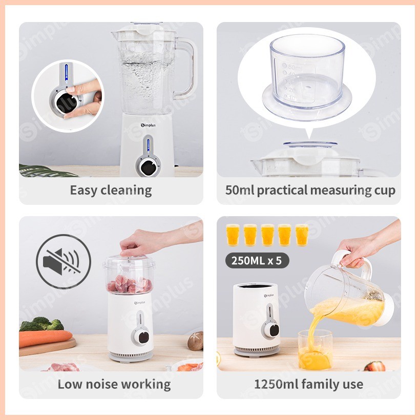 Simplus 3 in 1 Blender Food Processor Juicer Meat Grinder Chopper ...