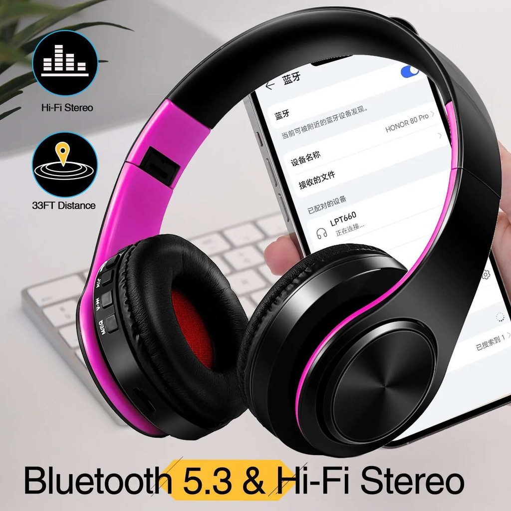Universal Wireless Headphones Bluetooth Earphone Stereo Headset na may ...