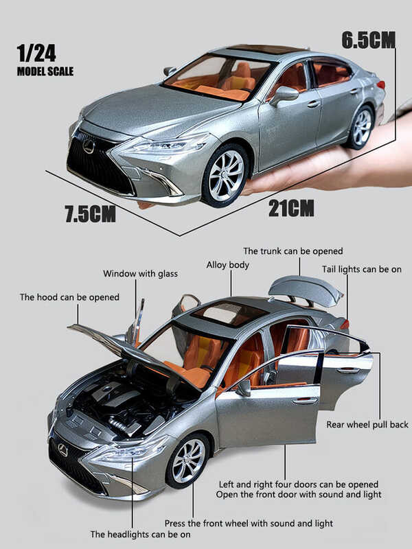 Modèle Réduit 1/18 Toyota Lexus ES 300h - Couleur Or/ambre, Neuf, Origine Chine