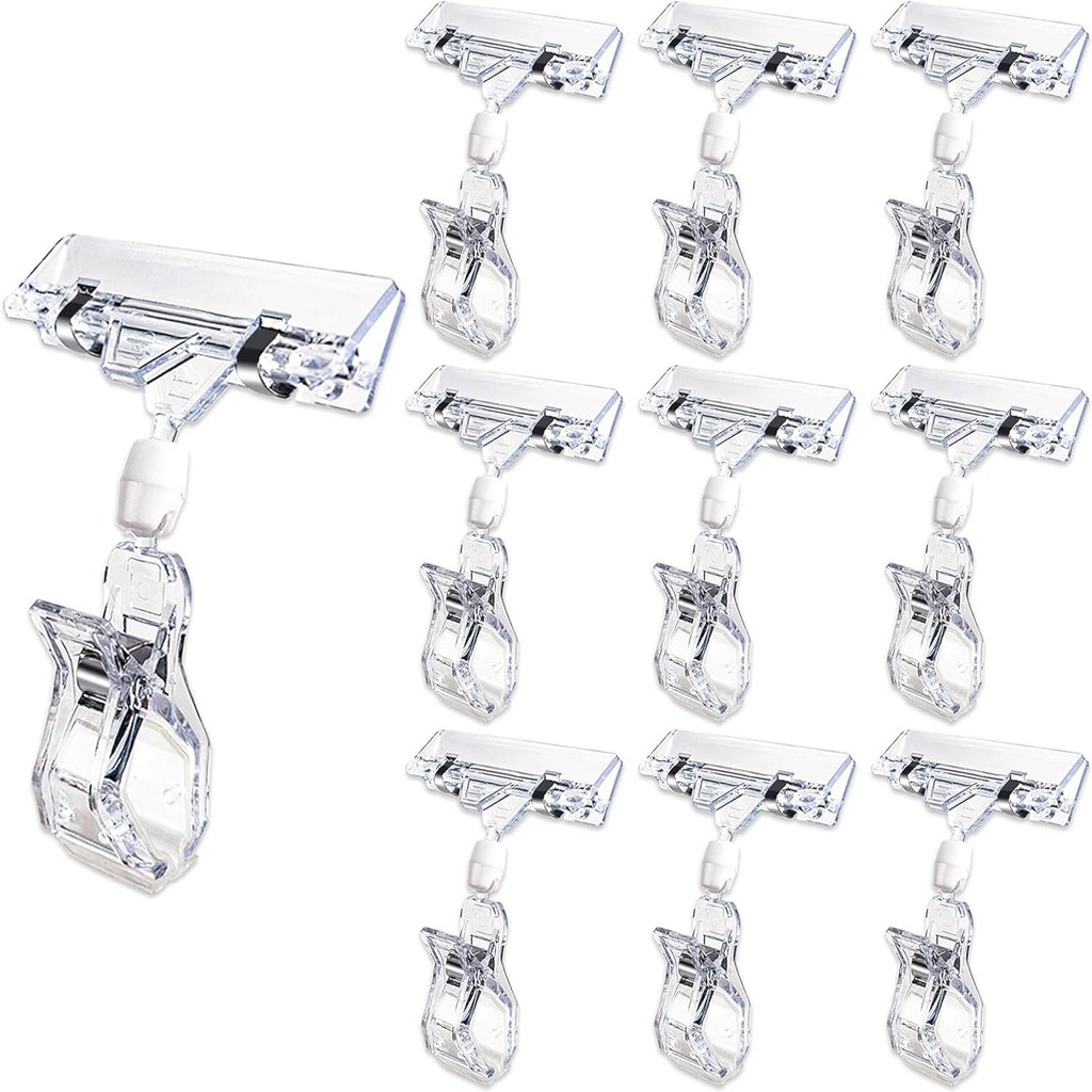 Transparent Plastic Shelf Clamp Price Label Tag Clips Merchandise ...