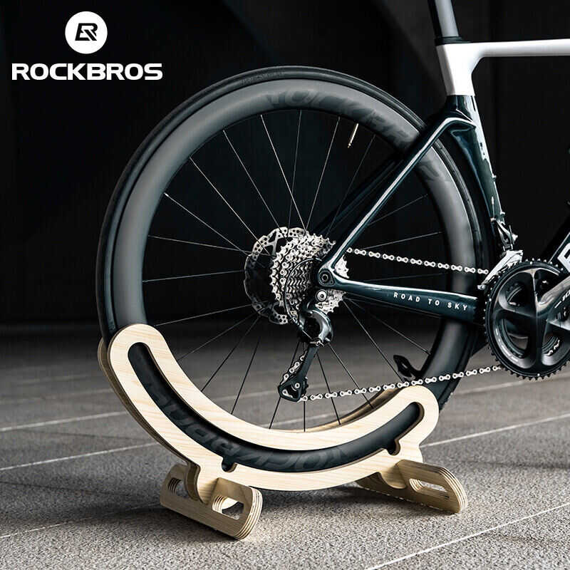 ROCKBROS Wooden Bicycle Rack Removable Frame Stable Interlocking Road ...