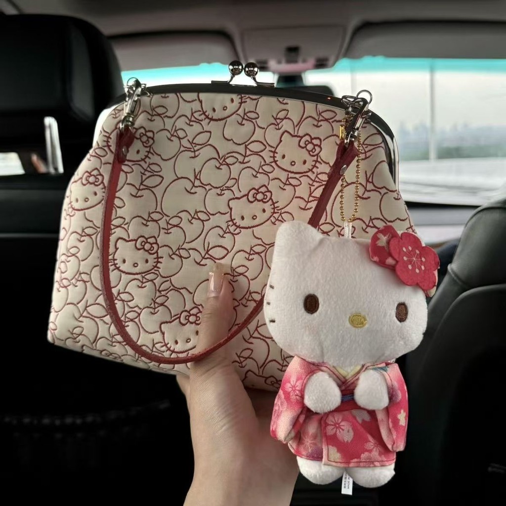 Hello Kitty Mouth Gold Bag Red Cute Sanlio Zero Wallet Printed Handbag ...