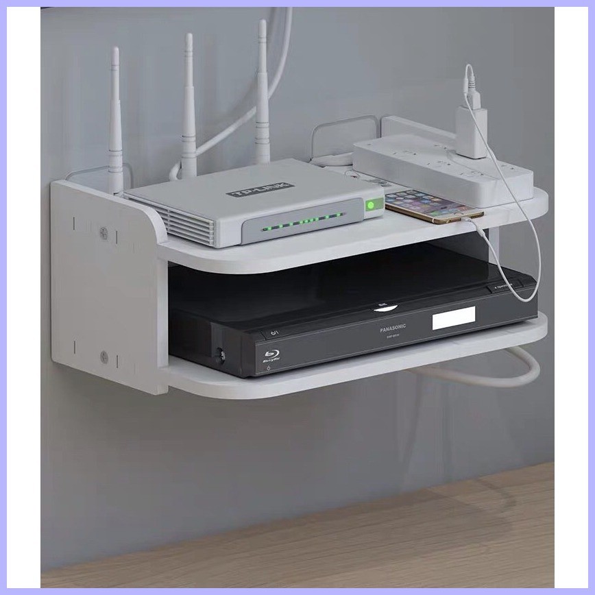¤ TV Top Shelves Router Rack Under Floating TV Shelf, Wall Mount WiFi ...