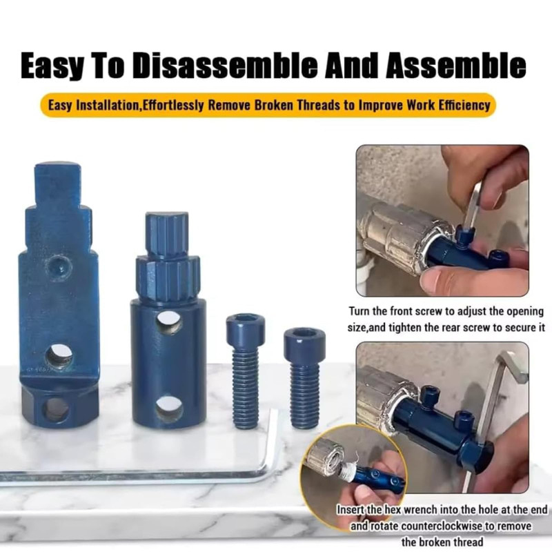 3pcs Pipe Thread Extractor Faucet Angle Valve Rupture Repairer Pipe ...