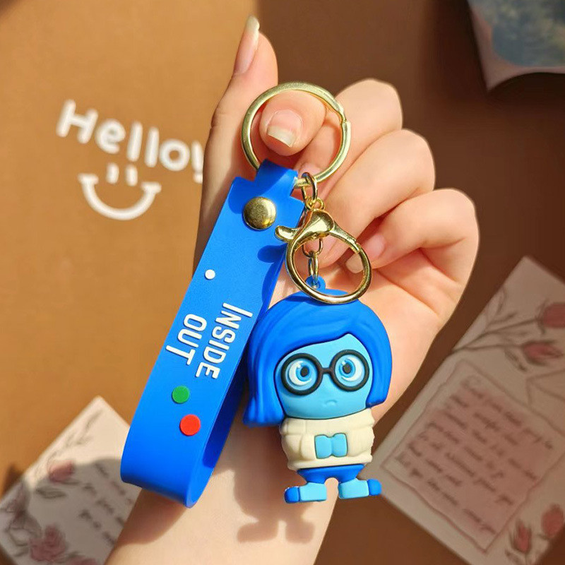1 pc Inside Out Keychain,Cartoon Keychain Disney and Pixar Sadness Fear ...