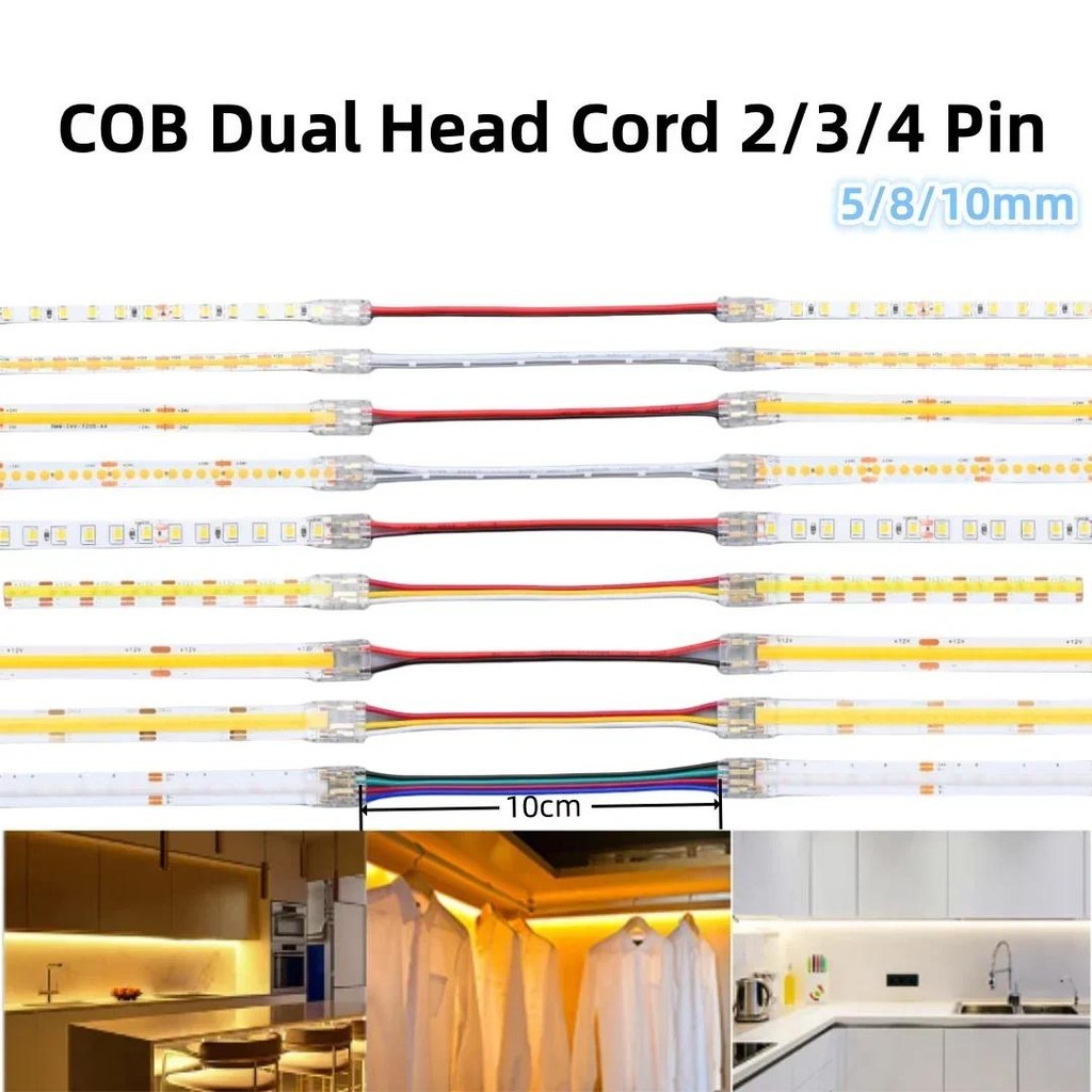 5/10 Pcs 5mm/8mm/10mm 2Pin 3pin 4pin SMD Led COB Double Head Connectors ...