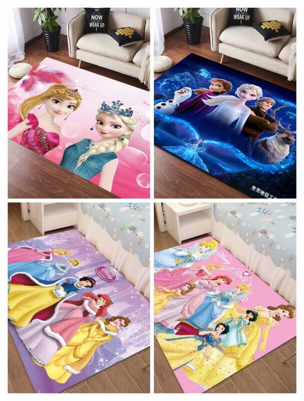 Frozen 2 Princess Elsa Anna Carpet Children's Room Girl Pink Dance Anti ...