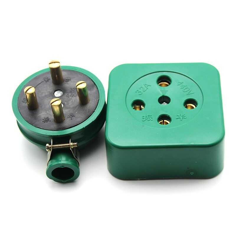 Three phase four wire socket plug 16 25 32 60A four hole industrial 25A ...