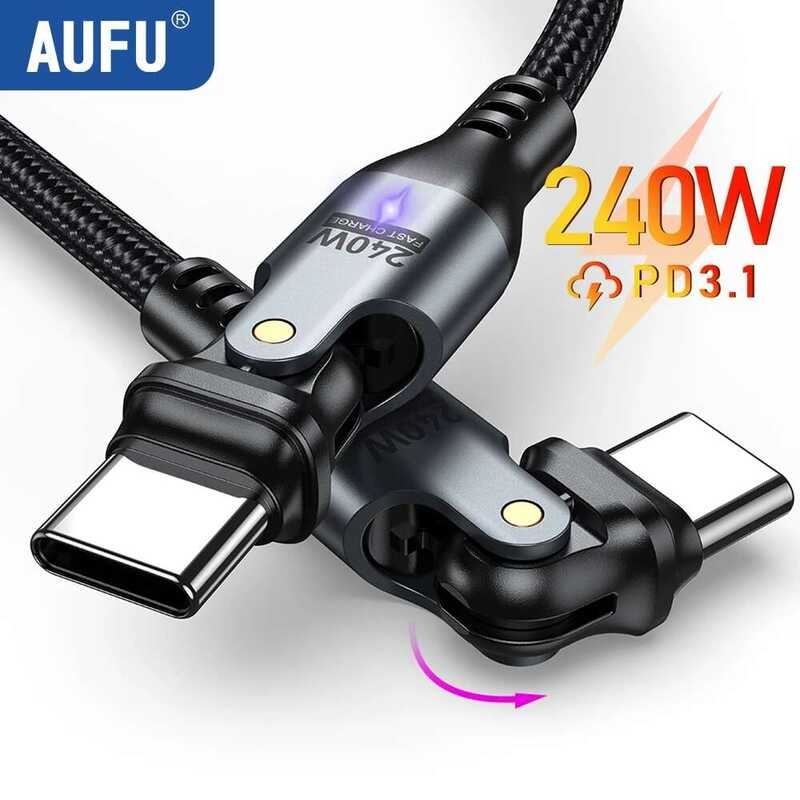 B9 2 AUFU 240W USB C To Type Cable For Book Pro Quick Charge 3.1 PD ...
