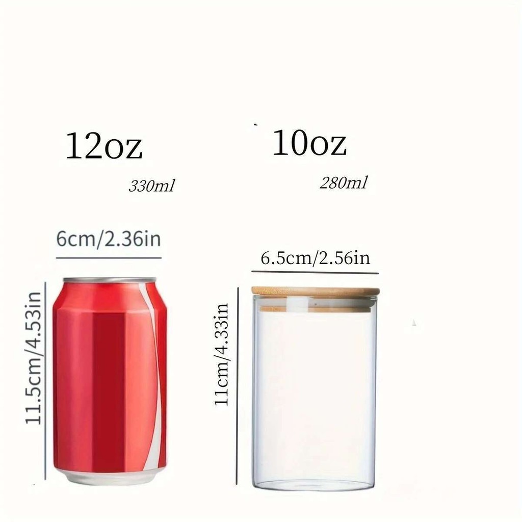 jar Glass may bamboo lid 280 ml 10oz glass storage container, angkop ...