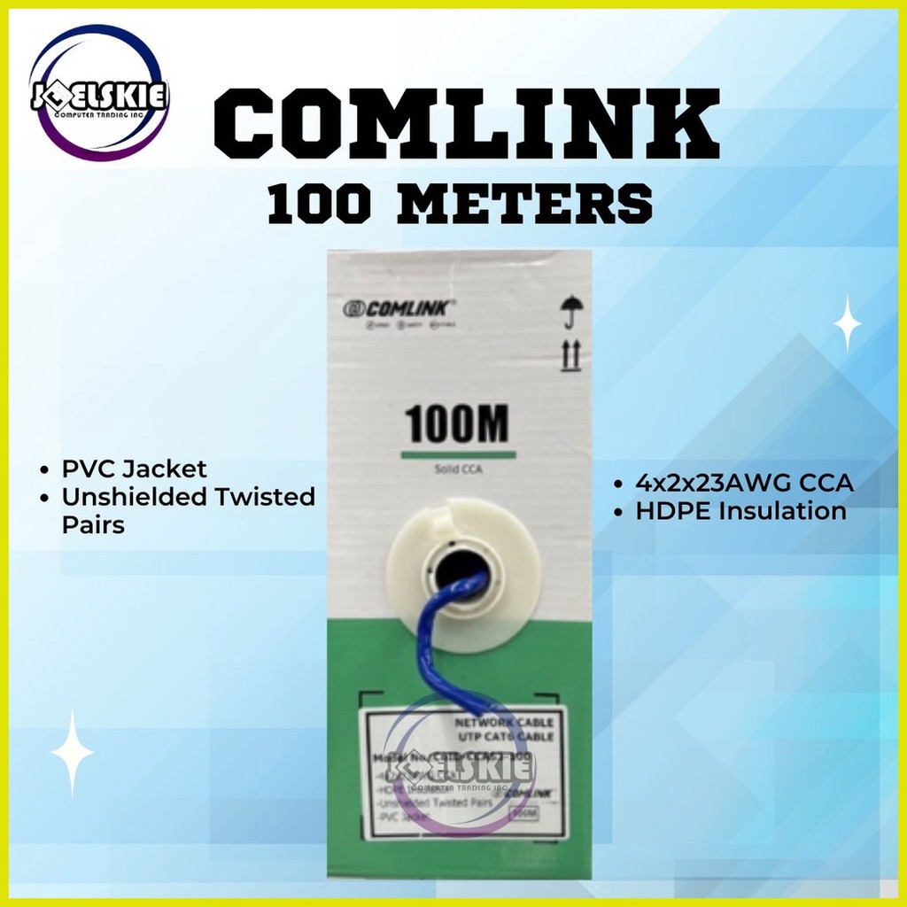 ۞ COMLINK CAT6 UTP CABLE Indoor (100 METER Per BOX) Original High ...