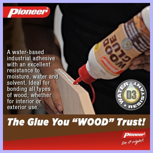 Pioneer Wood Glue 500g Water-Resistant PVAC Adhesive (Easy-Dispense ...