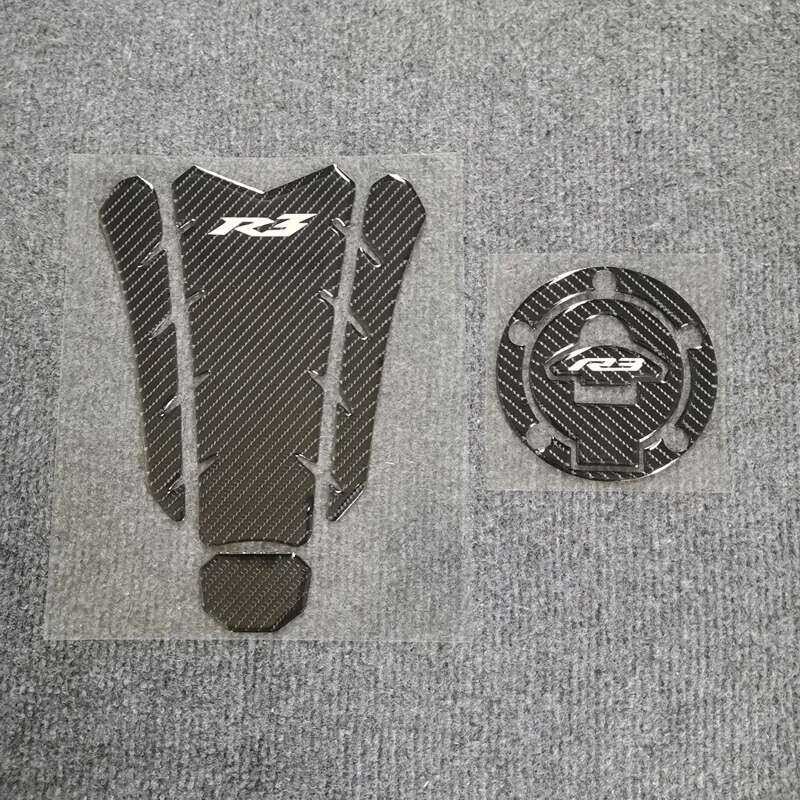 For 3 2 YAMAHA Yzfr3 R3 2015-2018 3D Carbon Fiber Oil Gas Cap Fuel Tank ...