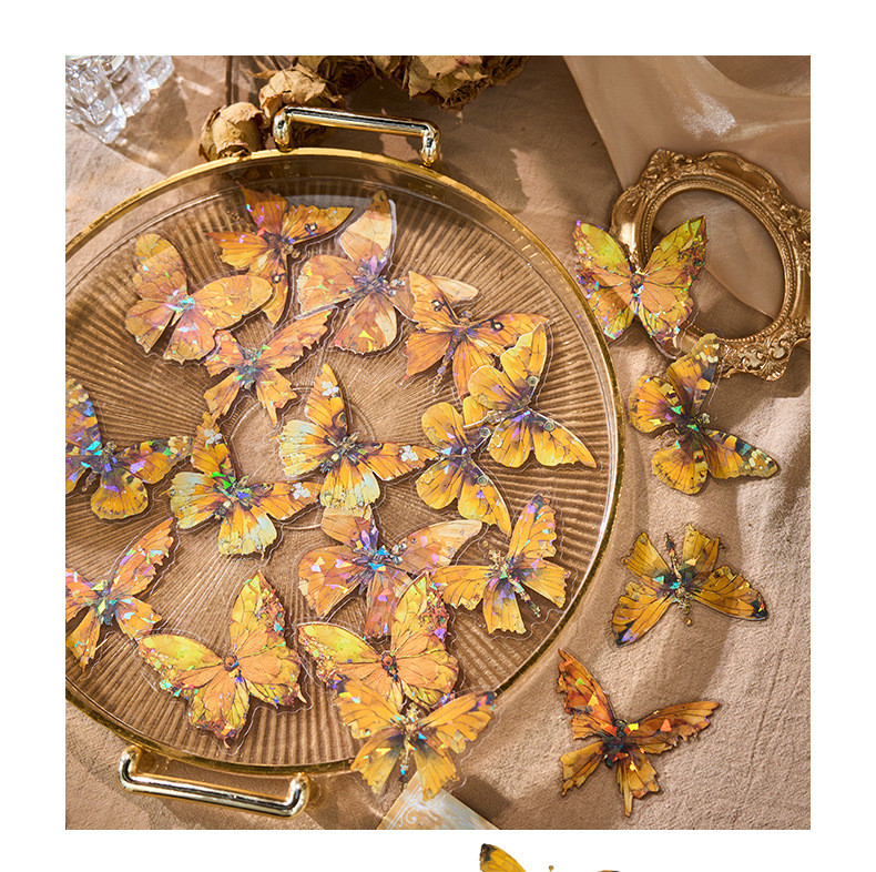 20 Pcs Realistic Butterfly Stickers Self-Adhesive PVC Vintage Butterfly ...
