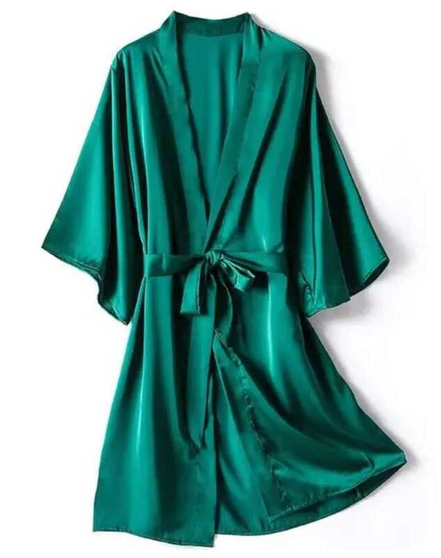 10-Piece Bride Kimono Robe Set – Satin Wedding Shower