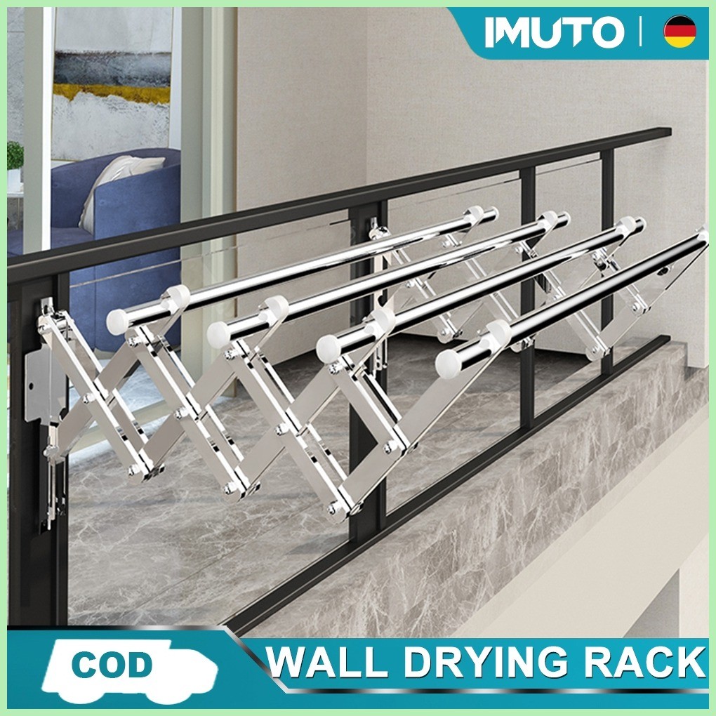 ۞ ♟ Imuto Wall-mounted Retractable Stainless Steel Push-pull Folding ...