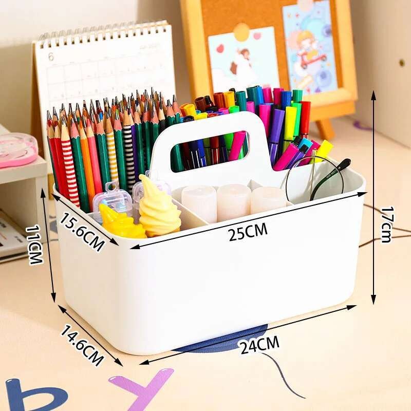 Organizer Multipurpose Stackable Plastic Caddy with Handle, Desk ...