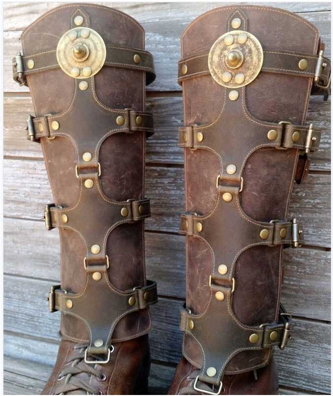 medieval-renaissance-greaves-boots-shoes-cover-leather-leg-armor-larp