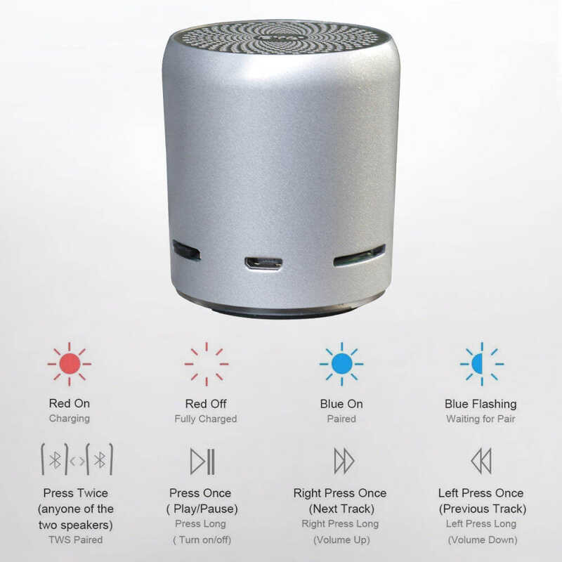 EWA Mini Speaker True Wireless Stereo TWS Enhance Bass Radiator ...