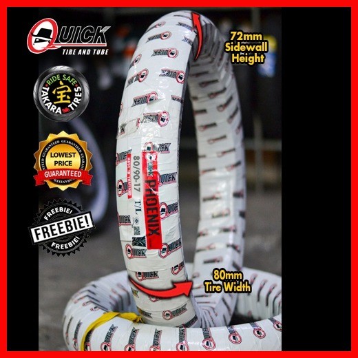⊕ ♈ QUICK TIRE Phoenix Tubeless 17 by TAKARA (FREE TIRE SEALANT, PITO ...