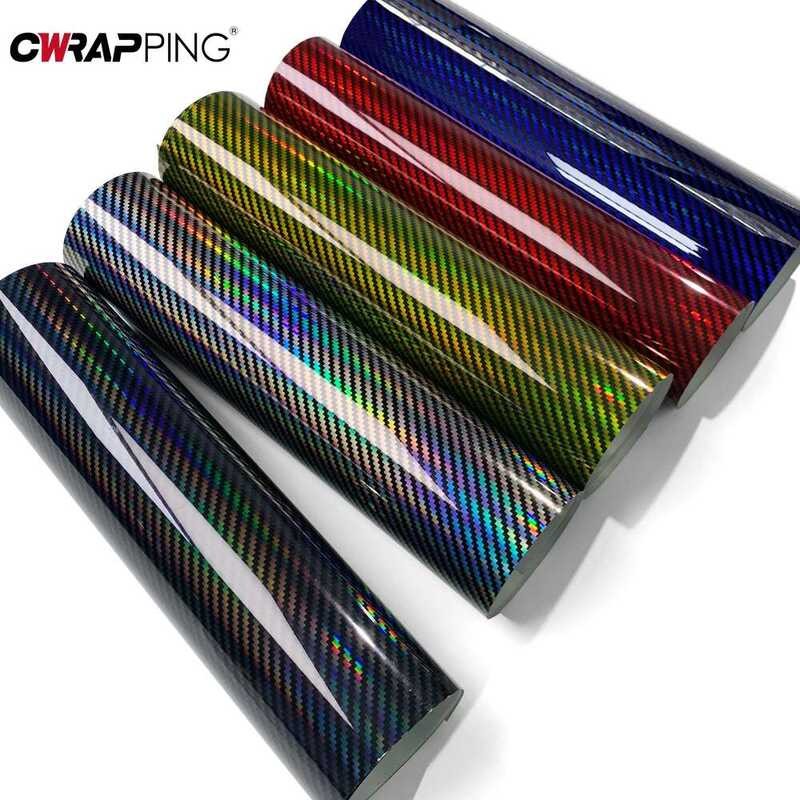 Yy Adhesive Vinyl Glossy Laser Carbon Fiber Stickers Self-Adhesive ...