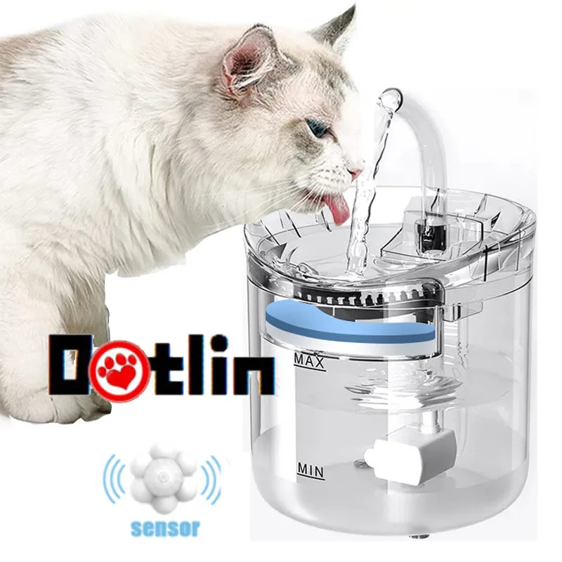in stock Intelligent 2L Cat Water Fountain Filter Transparent Automatic ...