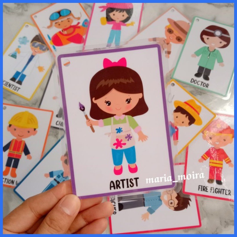 ۞ ⌻ COMMUNITY HELPERS Laminated Flashcards, Teaching materials for Kids ...